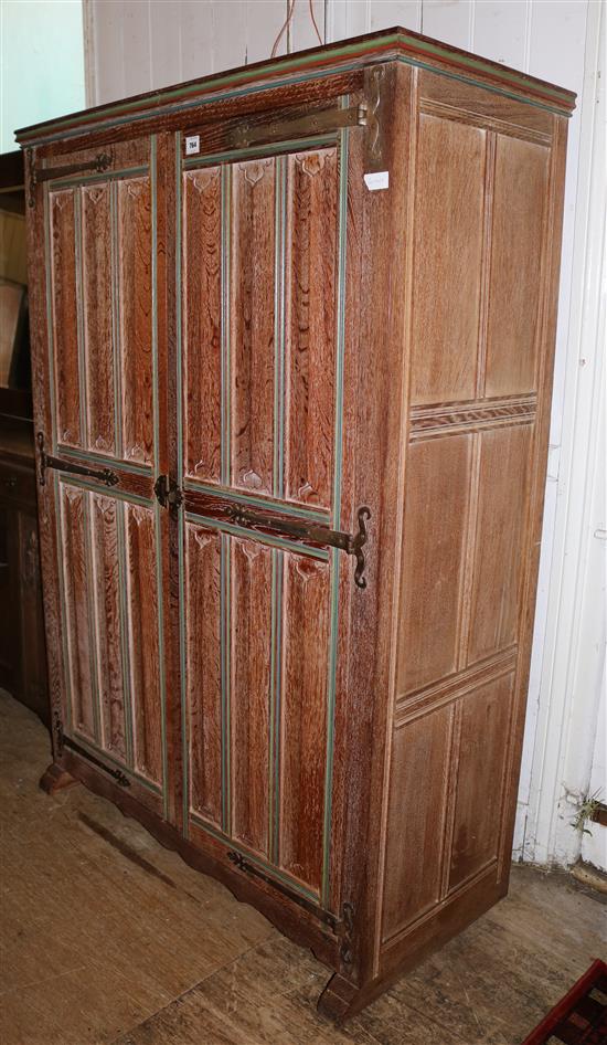 Limed oak Gothic wardrobe